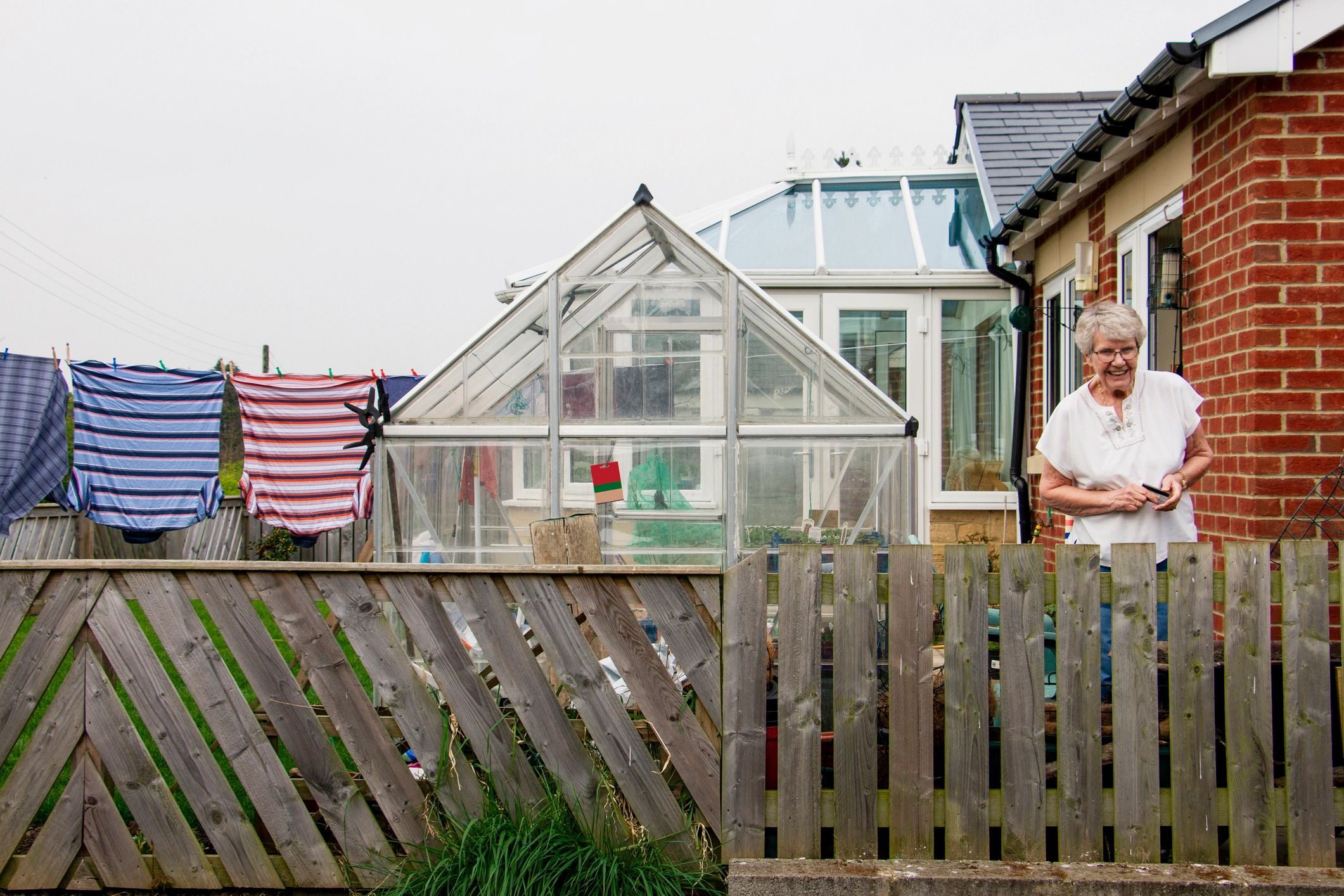 Happy customer in a garden